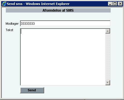 afsendelse af sms