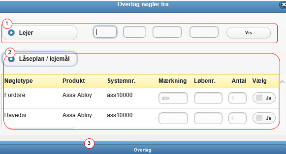 Noegler_Overtag